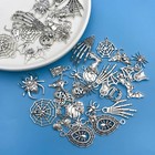 Halloween Charms 50pcs Silver Zinc Alloy Diy Jewelry Making Kit Pendants Bulk Se