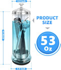 Glass Disinfectant Jar With Anti-slip Pad 53 Oz 1500ml  Barber Disinfectant Jar