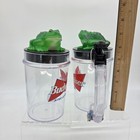 Budweiser Frog Lidded Steins Lot Of 2 Clear Plastic Beer Mugs Breweriana