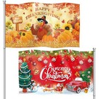 Thanksgiving Flag 3x5 Ft Outdoor  2pcs Fall Flags 3x5 Double Sided Happy 