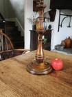A Fabulous Antique Turned Wood Table Lamp To Rewire Fantastic Quality 