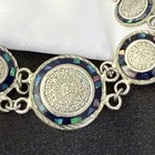 Vintage Taxco Sterling Silver 925 Mayan Calendar Link Bracelet 8    18 5g