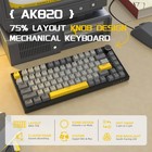Ajazz Ak820 Wired Rgb Mechanical Gaming Keyboard 82 Keys With Knob Hot Swappable
