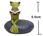 Frog Reading Book Statue Garden Sculpture Miniature Figurine Home Decor Gifts