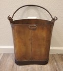 19th Century French Harvesting Bucket Copper With Wrought Iron Handle Barberet