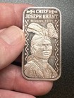 Chief Joseph Brant Mohawk Tribe Native American Indian 999 Fine 20g Silver Bar 