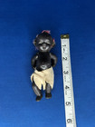 Antique Rare 4 1 4  Bisque Jointed Black Baby Doll With Ivory Diaper