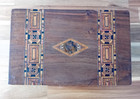 Antique Victorian Tunbridge Ware Marquetry Veneer Sewing Work Jewellery Box  key