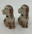 Pair Vintage Staffordshire Style King Charles Lspaniel Dog Figurines Lusterware