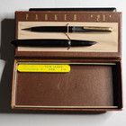 Vintage Parker Fountain Pen Mechanical Pencil Set  21 Black