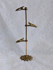 Vintage Victorian Brass 3 Hands Clips Photo Notes Glove Card Holder Stand 14 