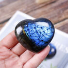 Natural Crystal Heart Moonstone Polished Labradorite Stone Healing Energy Reiki