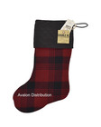 Ralph Lauren Rrl Red Black Plaid Wool 18  Holiday Christmas Stocking New  295