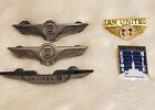 Vintage United Airlines Flight Attendant Wings Lot 1   2 Gem Misc Pins Lot Of 5