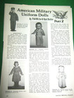 American Military Uniform Dolls - 3 Articles From Doll Reader Magazine 1980s
