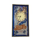 Vtg Drink Pepsi-cola Delicious   Healthful Glass Mirror 25  Working Clock Read