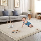 Soft Baby Play Mat 50 x50  - Thick Foam Area Rug For Crawling   Playtime  Beige