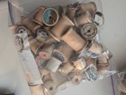 2 Bags Full Of Vintage Wood Sewing Spools Labeled 195 Total Free Shpn