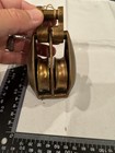 Intage Nautical Brass Double Sheave Pulley Block- Block And Tackle
