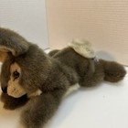Plush Doll Figure A a Gray white Floppy Laying Down Bunny Rabbit Stuffed Animal 