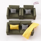 1 Set 1 12 Scale Dollhouse Miniature Sofa Pillow Blanket Furniture Castle