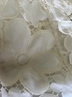 Vtg 70   s Battenburg Lace Organza Tablecloth Cutout Floral Wedding Cottagecore