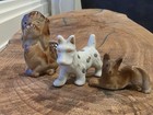 Lot Of 3 Vintage Ceramic Spaniel Deer Pup Swirls Terrier Dog Figurines Japan