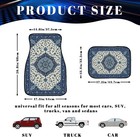 Blue Car Floor Mats Bohemian Floral Carpet Front Rear Carpets Mat Decorative Car