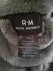 Ross Michaels Bathrobe Unisex Grey Plush Collar Wrap Shawl Kimono Size Xxxl  new