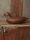 Antique Hollow Carved Unpainted Duck Decoy