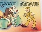 Wwii Army Comic Linen Postcard Your First Day In The Army And You Want A Raise 