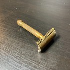 Antique Gillette Gold Tone Double Edge Safety Razor U s a Patent Jan 13 1920