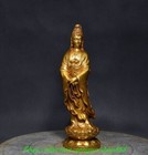 12  Old Tibet Buddhism Bronze Gilt Kwan-yin Guan Yin Goddess Buddha Beads Statue