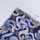 Eton Pocket Square Mens One Size Blue Floral Silk Linen Blend Retro Italian Nwt