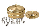 2 Communion Tray   2 Bread Plate With A Lid   80 Cups - S  S   Brass Mirror