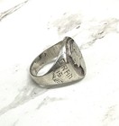 Silver Ww2 Era Africa Campaign Handmade Serviceman   s Ring With Mercury Head Top