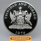 1974 Trinidad   Tobago Silver Proof 10 Dollars 1 0409 Oz  -  m59407nq