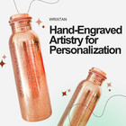 Wrixtan Engraved Copper Water Bottle     1000ml   Handcrafted Design   Leak Proof