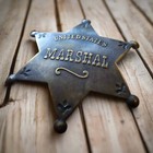 Us Marshal Solid Brass Star Badge With Soldered Pin  3  X 2 25  