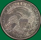 1829 Large Letters Capped Bust Half Dollar Almost Uncirculated Au Coin  43132