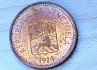 1974 Venezuela 5 Centimos Copper Clad Steel Unc 