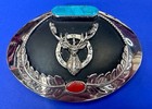 Bpoe Native American Indian Turquoise Coral Custom Elks Artisan Belt Buckle