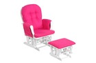Costway Wood Baby Nursery Rocking Chair Glider And Ottoman Cushion Set White