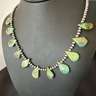 Navajo Pearls Sterling Silver Royston Turquoise 20  Necklace 00484
