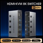 Hdmi 2 1 Kvm Switch For 4 Computers 4-port 8k 60hz Hdmi 2 1 Usb 3 0 Kvm Switch 
