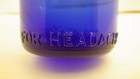 Vintage Bromo-cedin Cobalt Blue Glass Bottle 5-1 2  H Embossed For Headaches 
