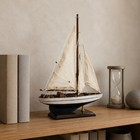 Decorative Sailboat Model Retro Look Seafaring Boat Sculpture Beach Themed