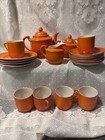 21 Piece Vintage 1930s Japanese Mcm Orange Child Tea Set Porcelain Doll Party