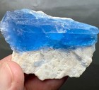 58g  Natural Fluorescent Blue Fluorite Specimen - Raw Crystal Gilgit Pakistan