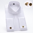 Mens Dress Shirts French Cuff Long Sleeves Formal Business Camisas Shirts Tops